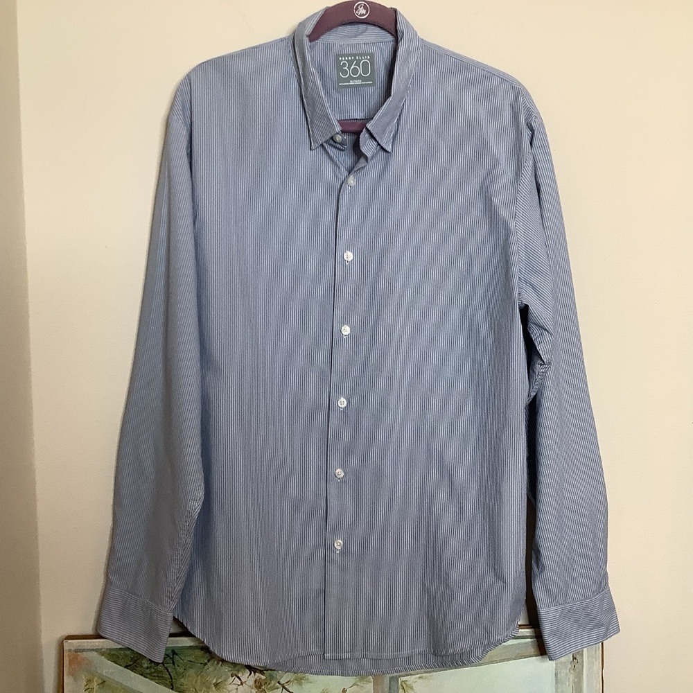 B-Perry Ellis 360 long sleeve button down shirt, 3 extra buttons, size XL